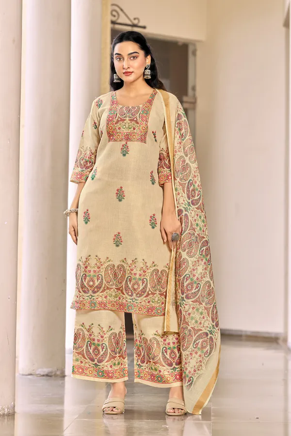 Cream_Lilan_Simar_Straight_Print_Kurta_Set_For_Women