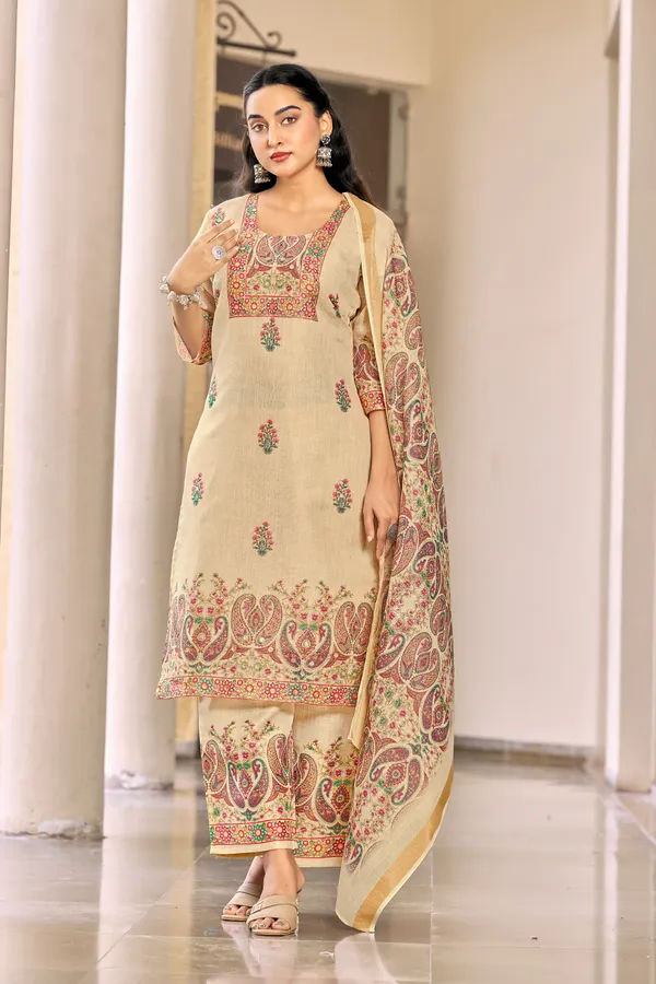 Cream_Lilan_Simar_Straight_Print_Kurta_Set_For_Women