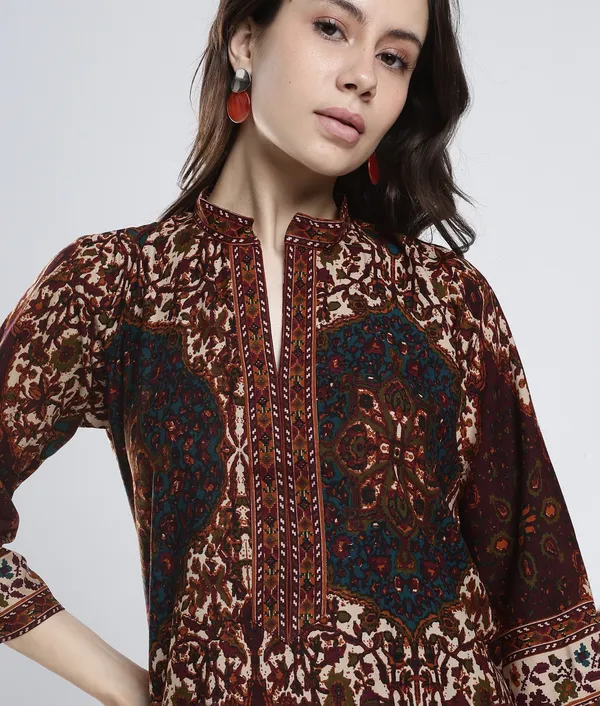 Brown_Rayon_Printed_Co-Ord_Set_For_Women