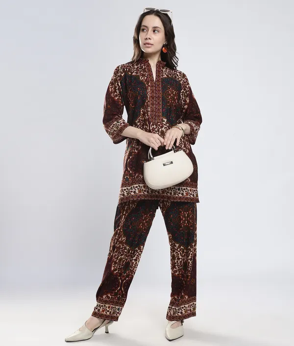 Brown_Rayon_Printed_Co-Ord_Set_For_Women