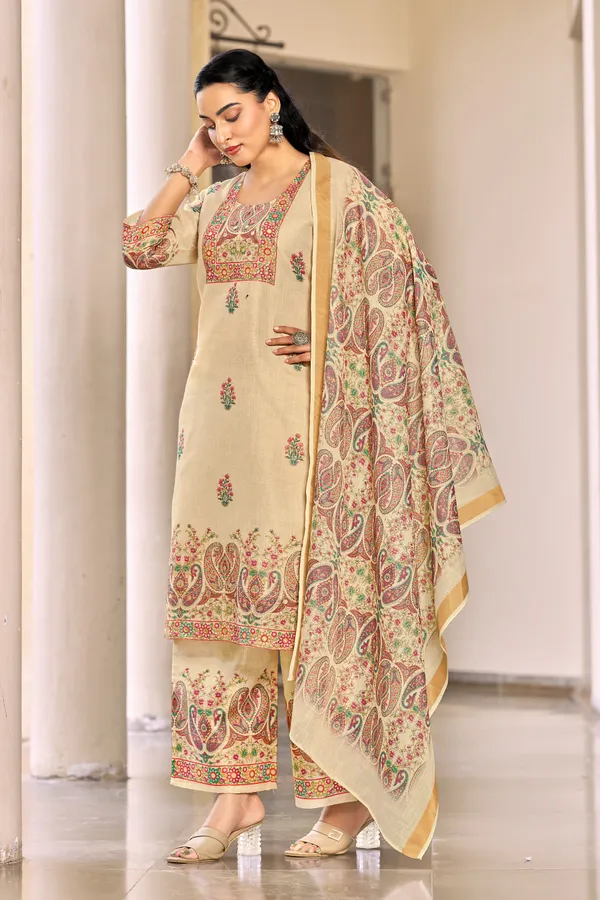 Cream_Lilan_Simar_Straight_Print_Kurta_Set_For_Women