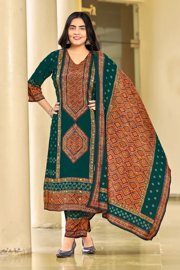 Multicolor_Muslin_Printed_Kurta_Set_For_Women