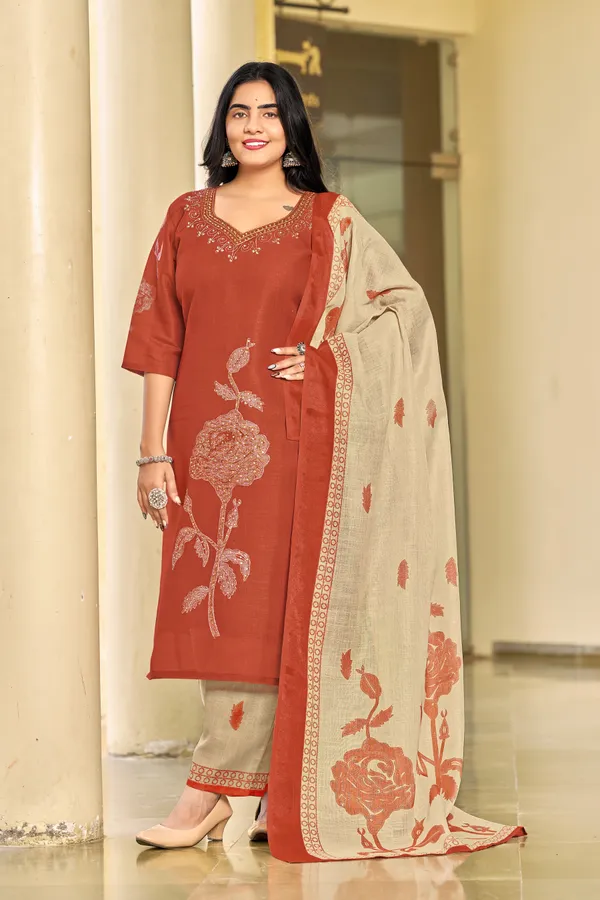 Red_Lilan_Simar_Embroidered_Kurta_Set_For_Women
