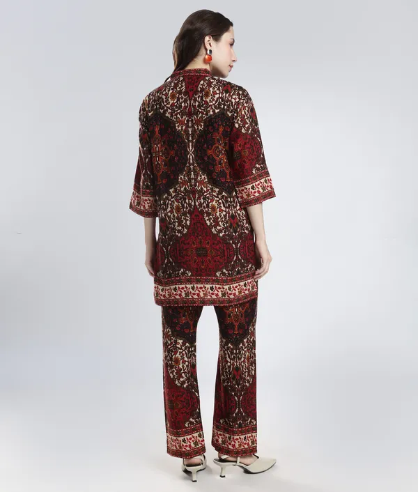 Maroon_Rayon_Printed_Co-Ord_Set_For_Women