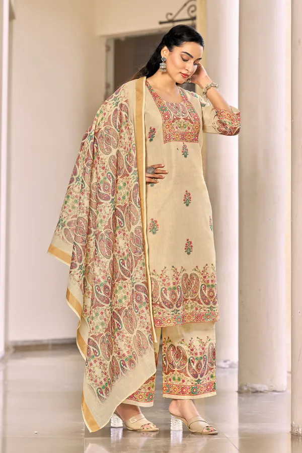 Cream_Lilan_Simar_Straight_Print_Kurta_Set_For_Women
