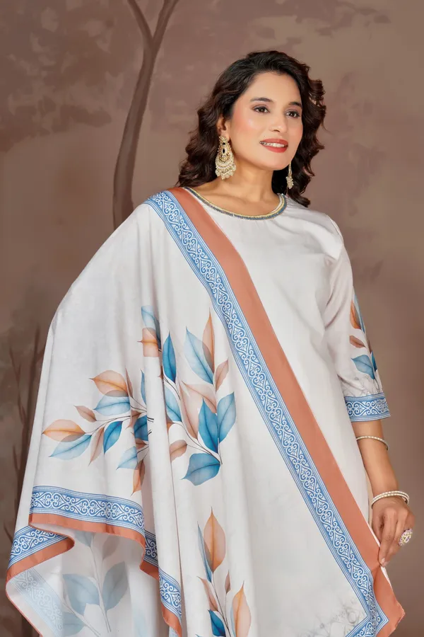 White_Cotton_Blend_Straight_Floral_Print_Kurta_Set_For_Women