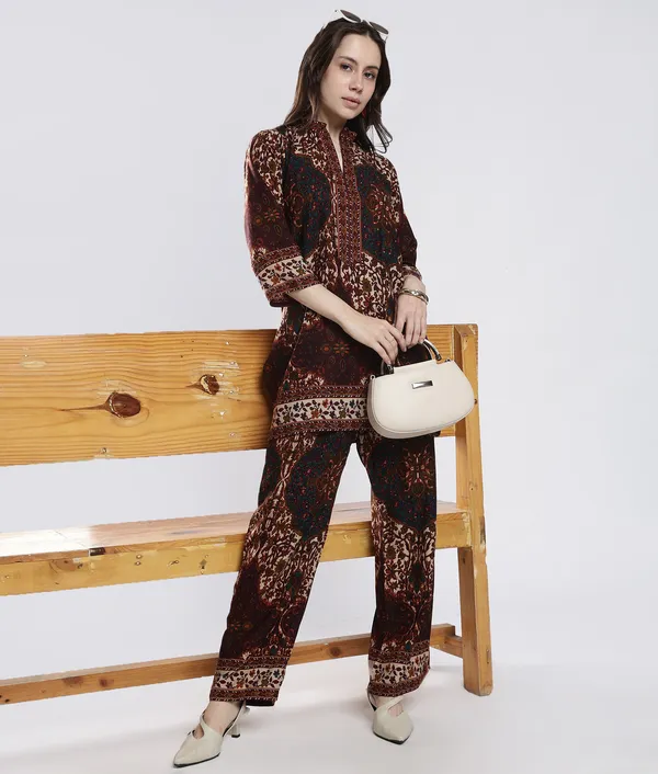 Brown_Rayon_Printed_Co-Ord_Set_For_Women