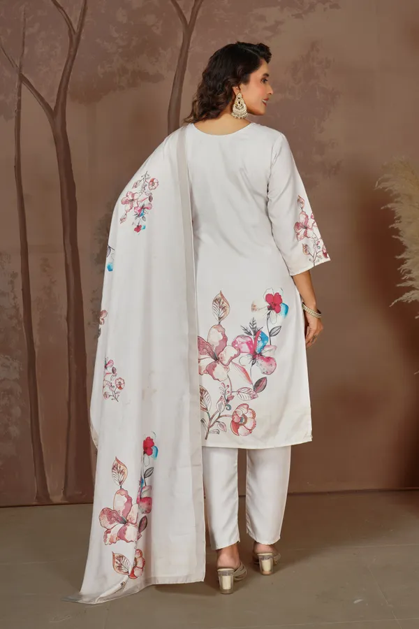 White_Cotton_Blend_Floral_Print_Kurta_Set_For_Women