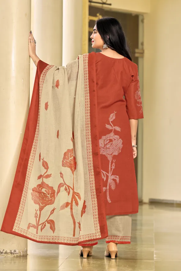 Red_Lilan_Simar_Embroidered_Kurta_Set_For_Women