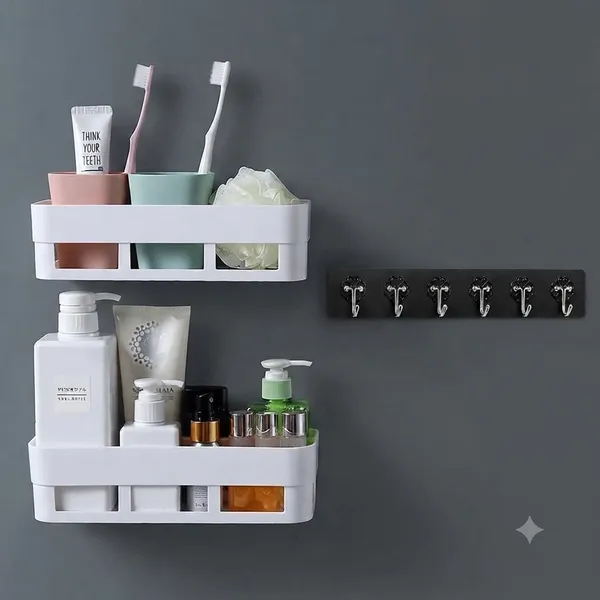 White_And_Black_Modern_Bathroom_Wall_Storage_Shelf_Organizer_Pack_Of_3