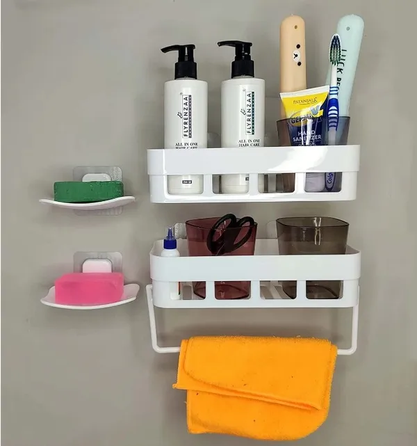 White_Plastic_Wall_Mounted_Bathroom_Organizer_Rack_Pack_Of_5