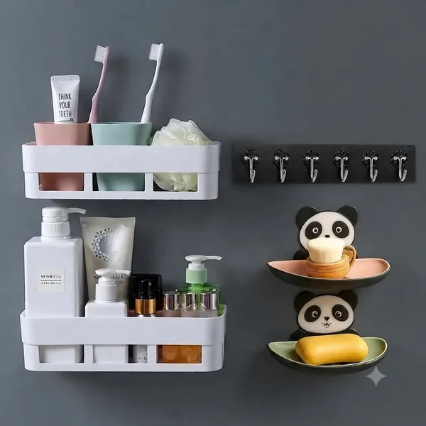 Plastic_Bathroom_Wall_Mounted_Storage_Organizer_Set_Pack_Of_5