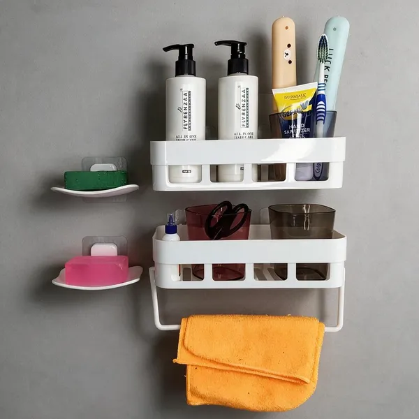 White_Plastic_Wall_Mounted_Bathroom_Organizer_Rack_Pack_Of_5