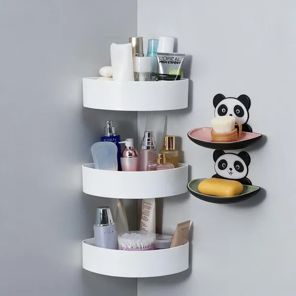 White_Modern_Bathroom_Wall_Storage_Shelf_Pack_Of_5