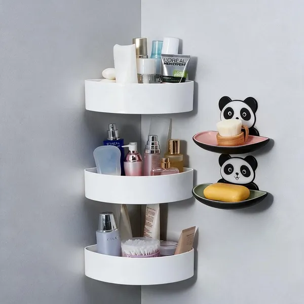 White_Modern_Bathroom_Wall_Storage_Shelf_Pack_Of_5