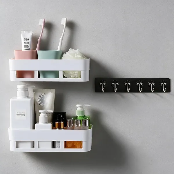 White_And_Black_Modern_Bathroom_Wall_Storage_Shelf_Organizer_Pack_Of_3