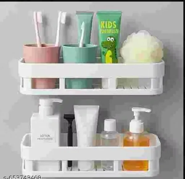 White_Plastic_Wall_Mounted_Bathroom_Storage_Rack_Pack_Of_2