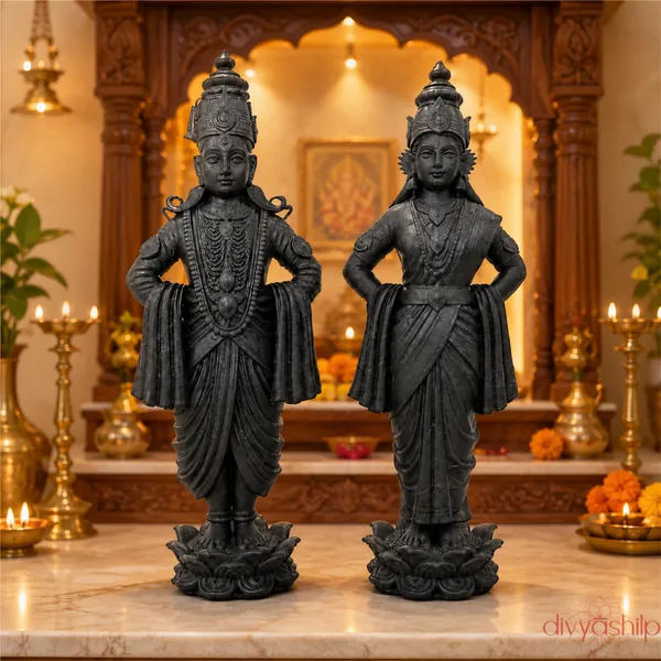 Black_Vitthal_Rukmini_Resin_Standing_Idol_For_Home_Decor