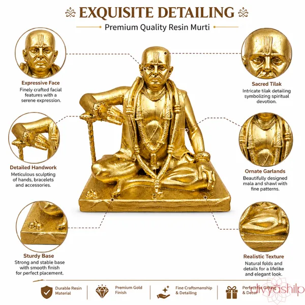 Gold_Gondavalekar_Maharaj_Resin_Seated_Idol_For_Home_Decor