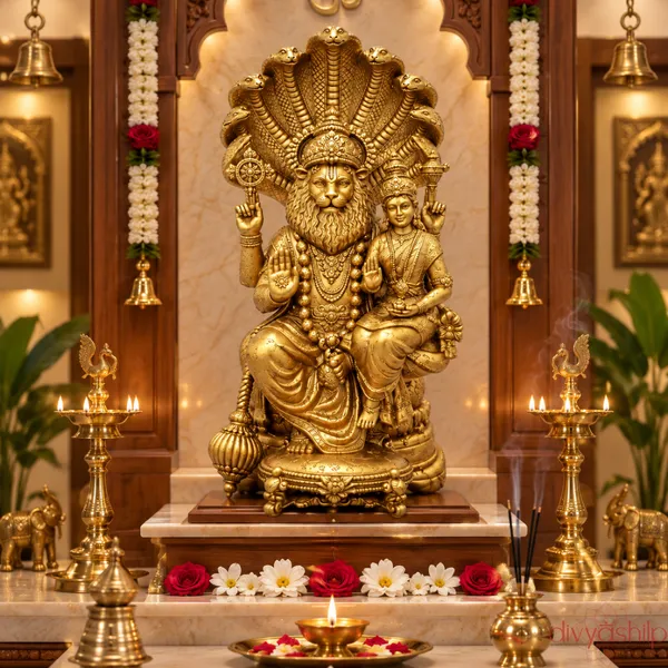Gold_Narsimha_Resin_Idol_For_Home_Decor