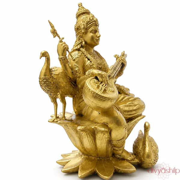 Gold_Saraswatiji_Resin_Idol_for_Home_Decor