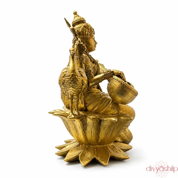 Gold_Saraswatiji_Resin_Idol_for_Home_Decor