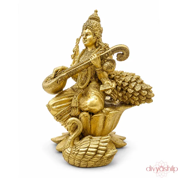 Gold_Saraswatiji_Resin_Idol_for_Home_Decor