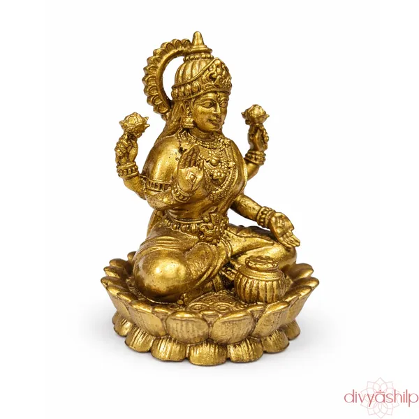 Gold_Lakshmi_Ji_Brass_Seated_On_Lotus_Finish_Idol_For_Home_Decor