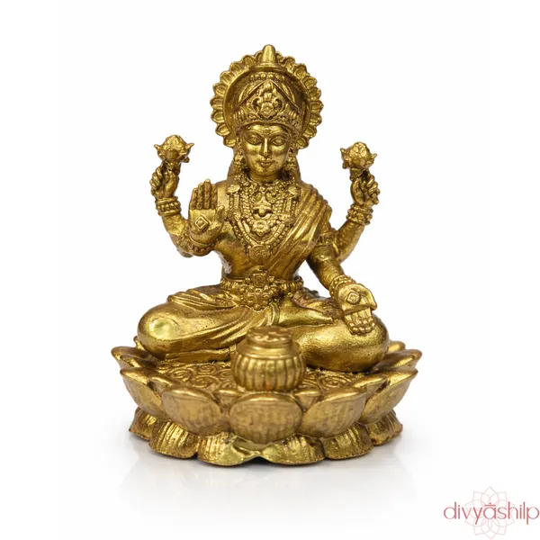 Gold_Lakshmi_Ji_Brass_Seated_On_Lotus_Finish_Idol_For_Home_Decor