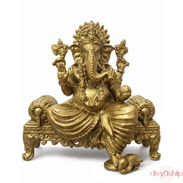 Gold_Resin_Ganesha_Idol_For_Home_Decor