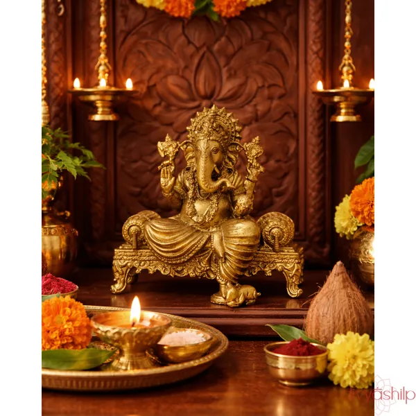 Gold_Resin_Ganesha_Idol_For_Home_Decor