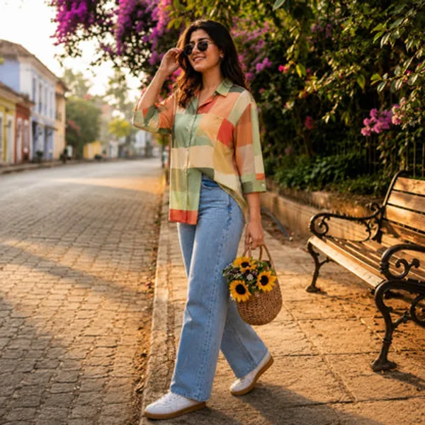 Orange_Multicolor_Rayon_Casual_Shirt_For_Women