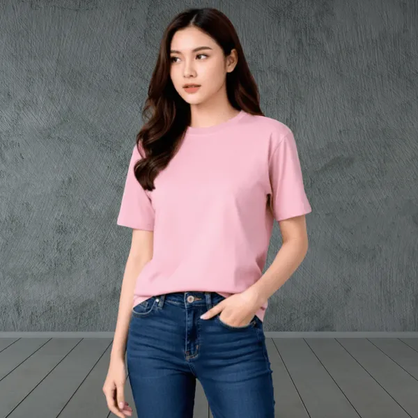 Pink_Cotton_Lycra_Oversized_T_Shirt_For_Women