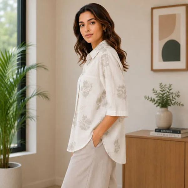 Off_White_Cotton_Linen_Casual_Top_For_Women
