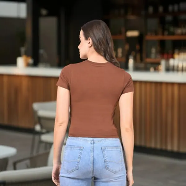 Brown_Cotton_Lycra_Crop_Top_For_Women