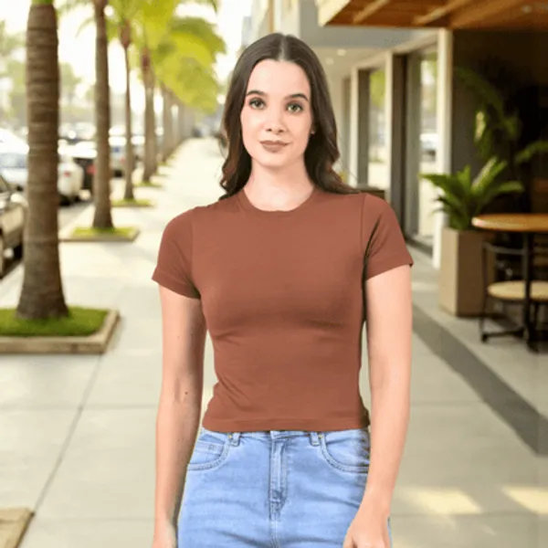 Brown_Cotton_Lycra_Crop_Top_For_Women