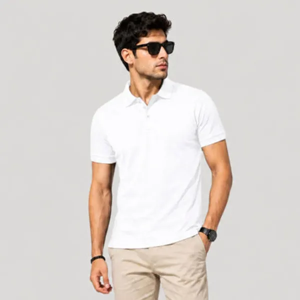 White_Cotton_Polyester_Polo_T_Shirt_For_Men