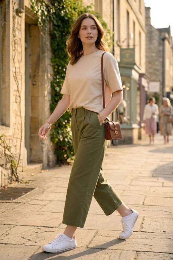 Beige_Cotton_Polyester_Oversized_T_Shirt_For_Women