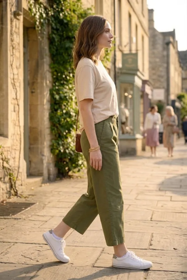Beige_Cotton_Polyester_Oversized_T_Shirt_For_Women