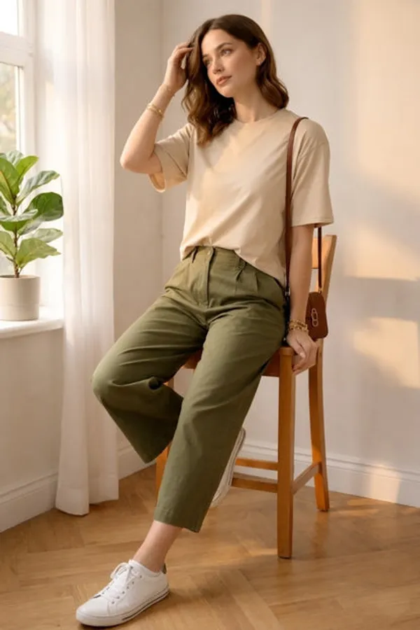 Beige_Cotton_Polyester_Oversized_T_Shirt_For_Women