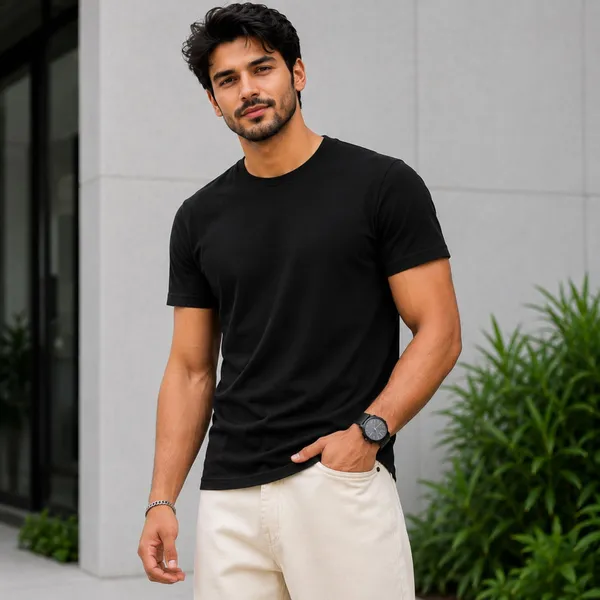 Black_Cotton_Lycra_Oversized_T_Shirt_For_Men