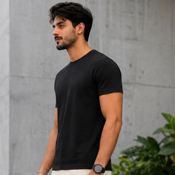 Black_Cotton_Lycra_Oversized_T_Shirt_For_Men