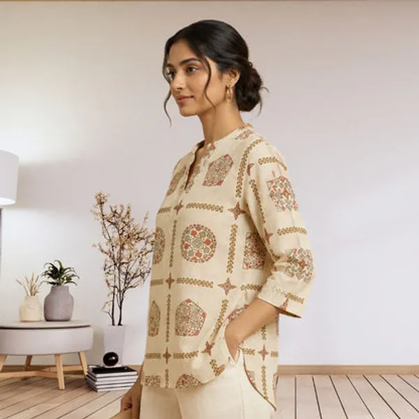 Beige_Cotton_Printed_Top_For_Women