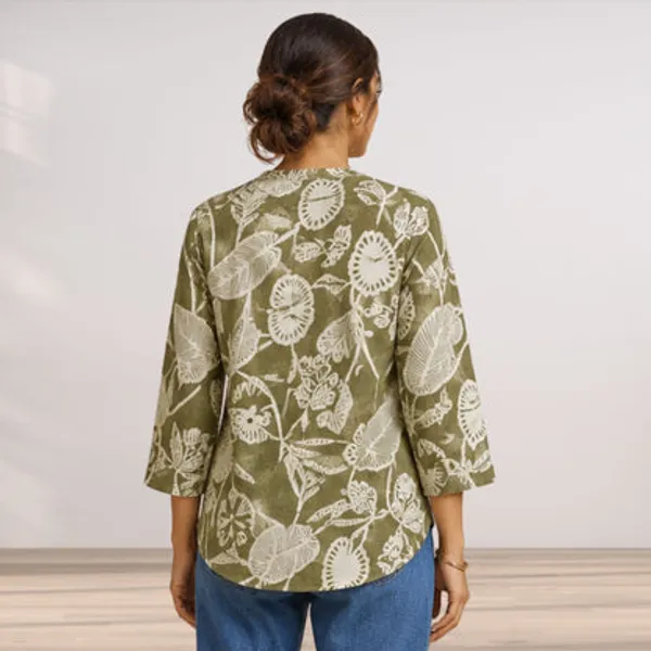 Olive_Green_Cotton_Short_Kurti_For_Women