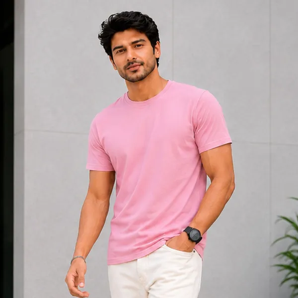 Pink_Cotton_Lycra_Oversized_T_Shirt_For_Men