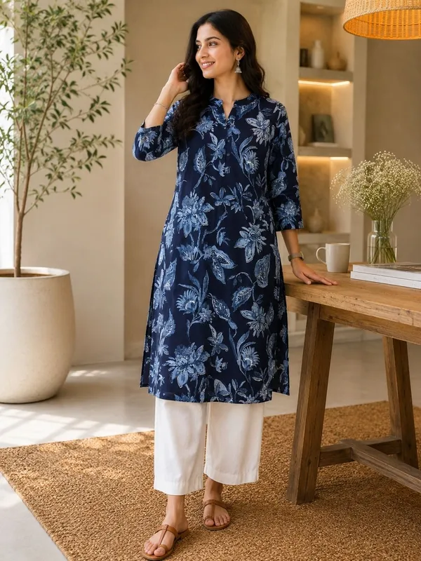 Blue_Black_Printed_Rayon_kurti