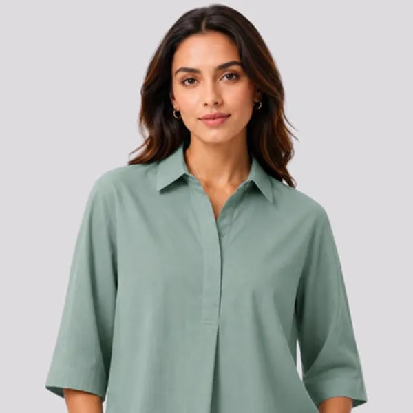 Sage_Green_Cotton_Linen_Collared_Top_For_Women