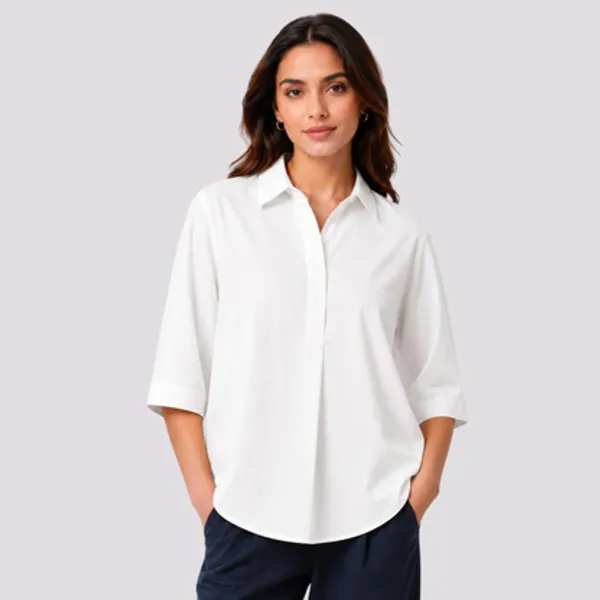 White_Cotton_Linen_Solid_Top_For_Women
