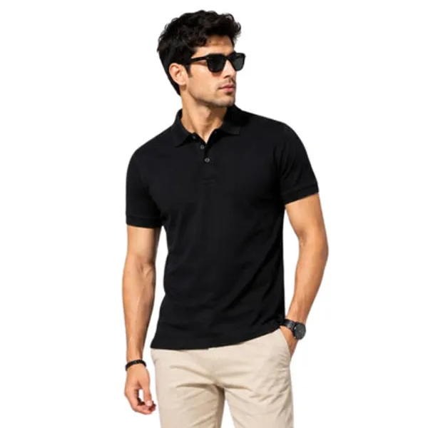 Black_Cotton_Polyester_Polo_T_Shirt_For_Men