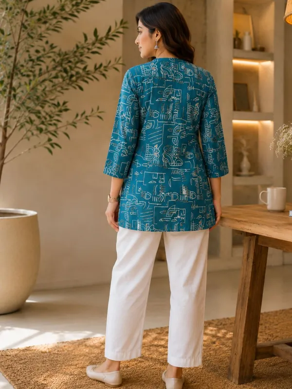 Peacock_Printed_Cotton_Short_kurti